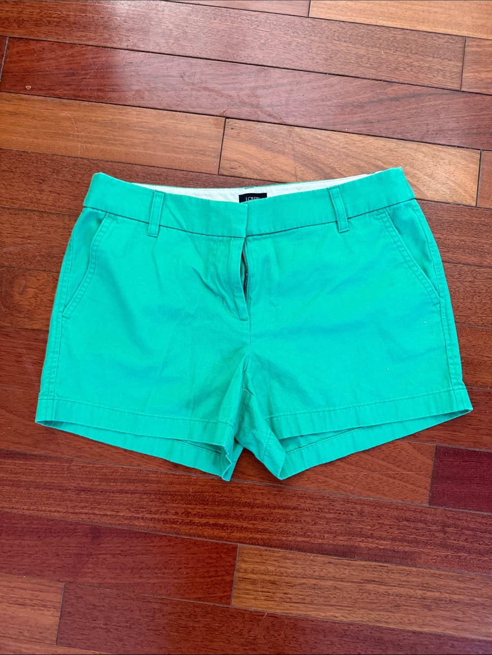 J. Crew Green Cotton Chino Shorts Size 8